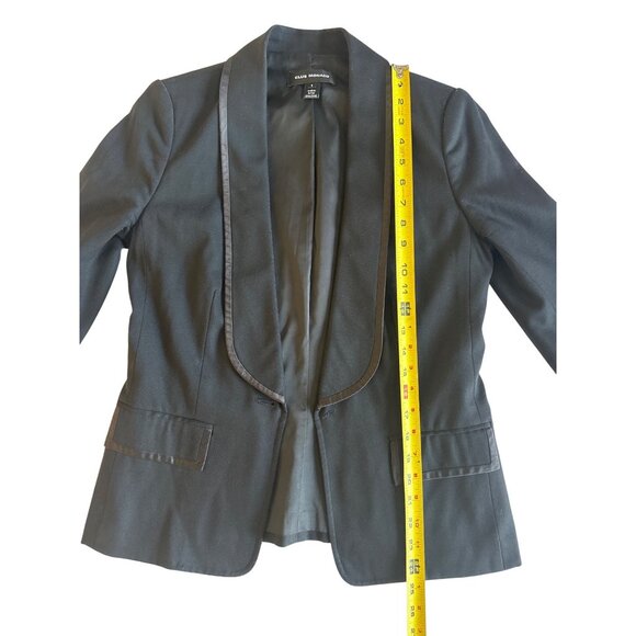 Club Monaco Black Satin-Trim Open Front Blazer Jacket Size 6 - Picture 7 of 12